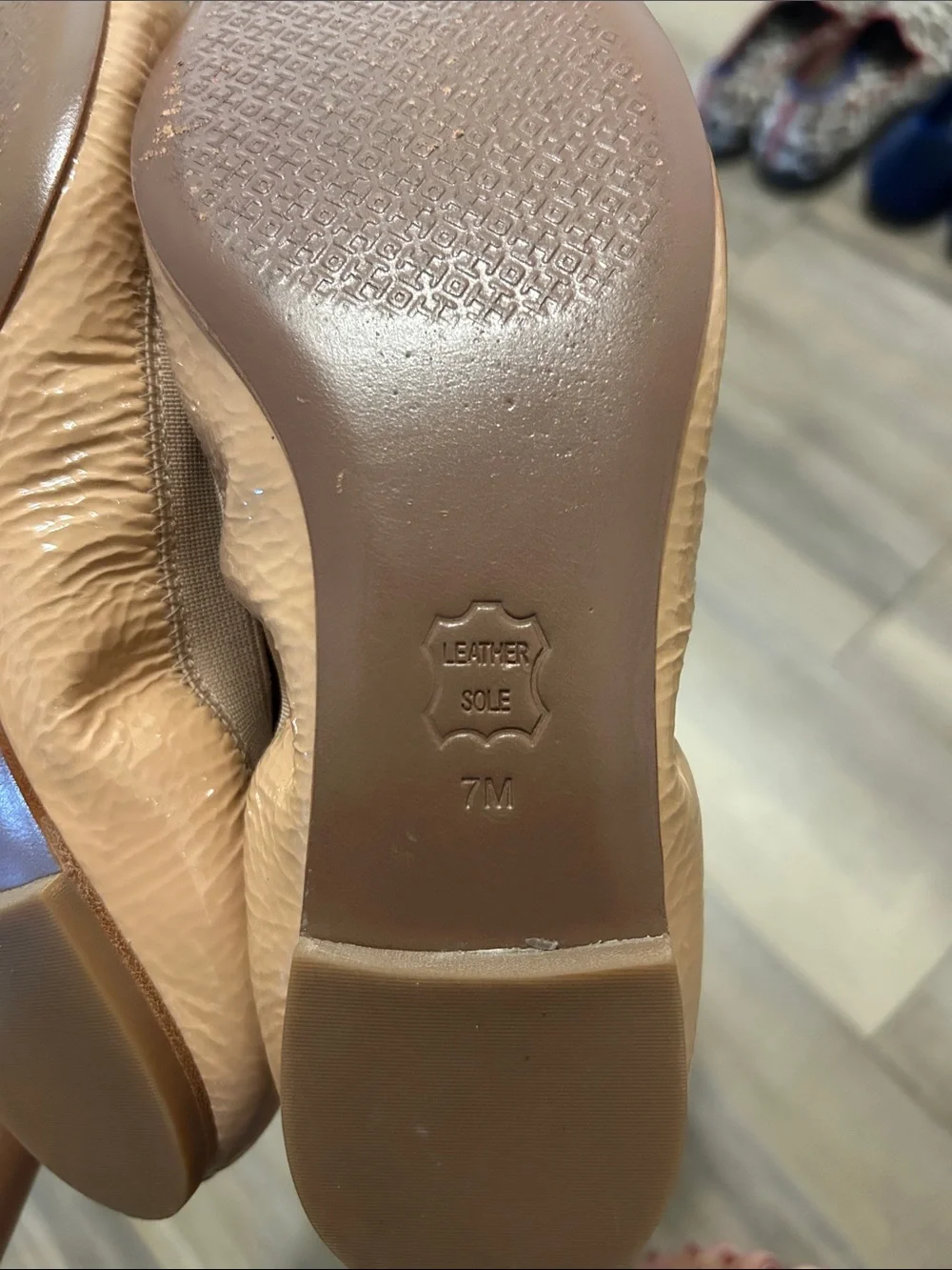 Tory Burch Blush Patent Leather Logo Ballet Flats